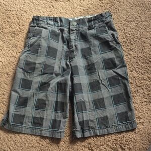 Shaun White Black and Blue Plaid Shorts